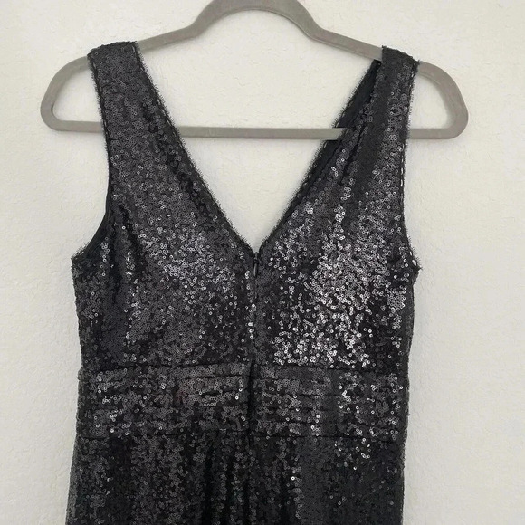 Kate Kasin Sequin Formal Cocktail Party Evening Maxi Dress Black Size 6 - Picture 8 of 13